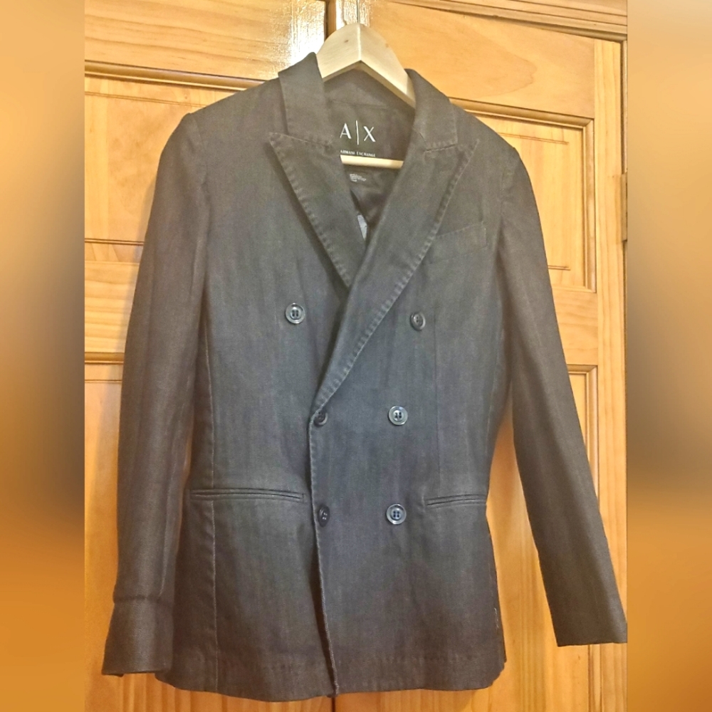 Armani Exchange Italian Denim Blazer Size S in New Condition